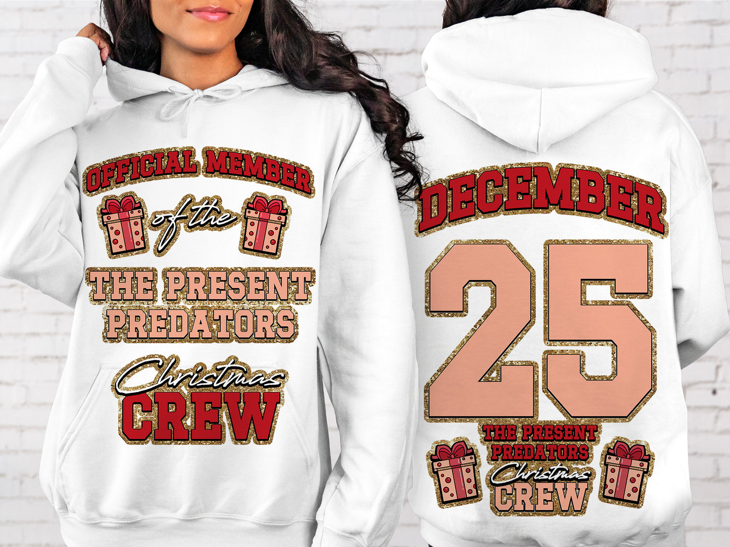 Funny Christmas T-Shirt PNG | Christmas Crew PNG The Present Predators | Instant Download Holiday Designs for Sublimation & Crafts