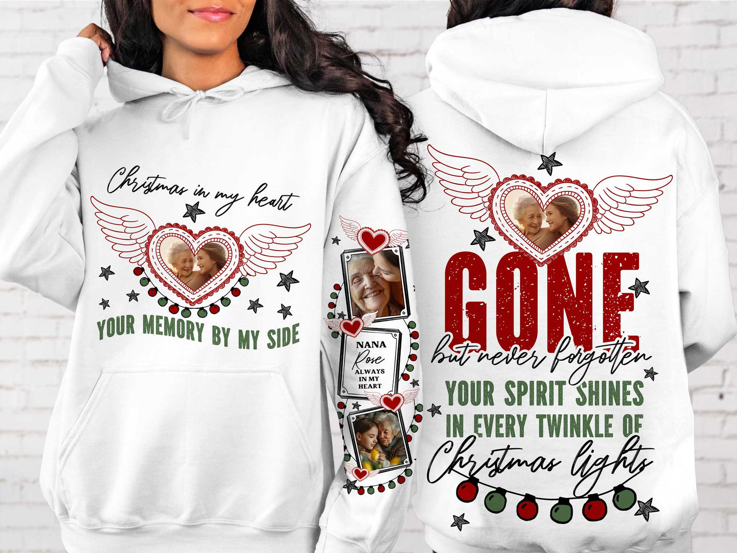 Christmas remembrance hoodie Png 10 Designs Front + Back + Sleeve Memorial Designs