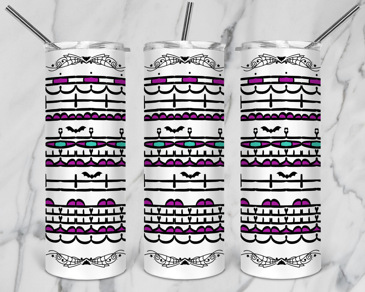 20 Designs Halloween Bundle Hidden Message Geometric 20 oz Tumbler | Hidden Message Halloween PNG Halloween SVG for Sublimation & Cricut