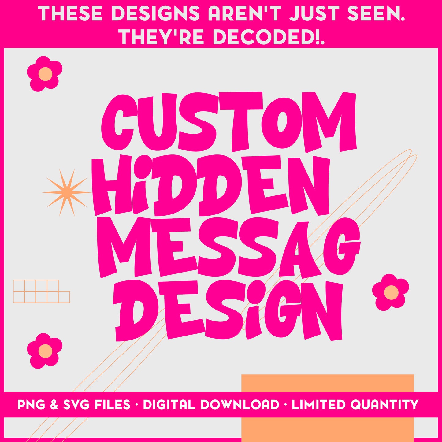 Custom Hidden Message Design | Hidden Message PNG SVG + License to SELL DIGITAL FILES