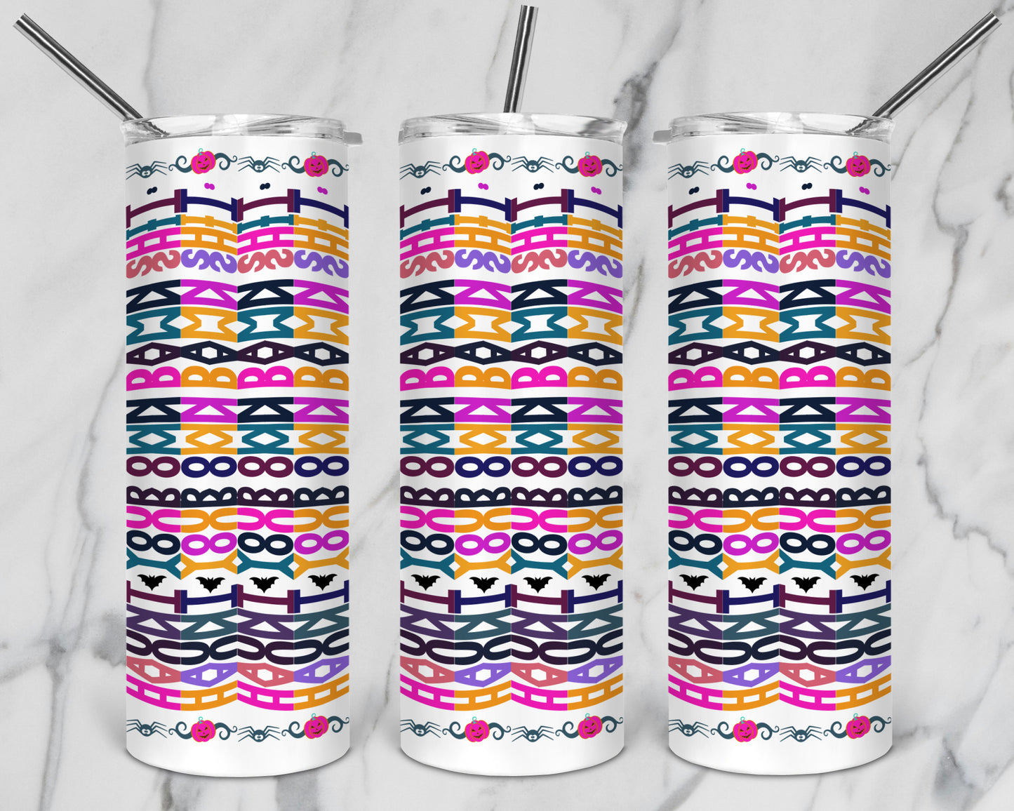 20 Designs Halloween Bundle Hidden Message Geometric 20 oz Tumbler | Hidden Message Halloween PNG Halloween SVG for Sublimation & Cricut