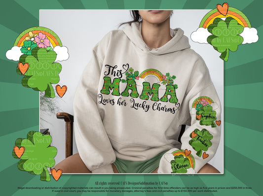 This Mama Loves her Lucky Charms Png St Patrick Dtg and Dtf Design