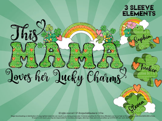 This Mama Loves her Lucky Charms Png St Patrick Dtg and Dtf Design