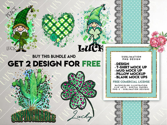 5 St. Patricks Day - GNOMES - Sublimation Digital Designs PNG Design Download, Sublimation Template T shirt, Digital Template Illustration