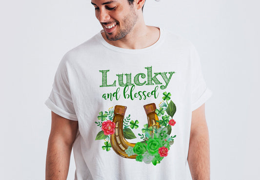 St. Patricks Day Png - Lucky and Blessed - Sublimation Digital Design