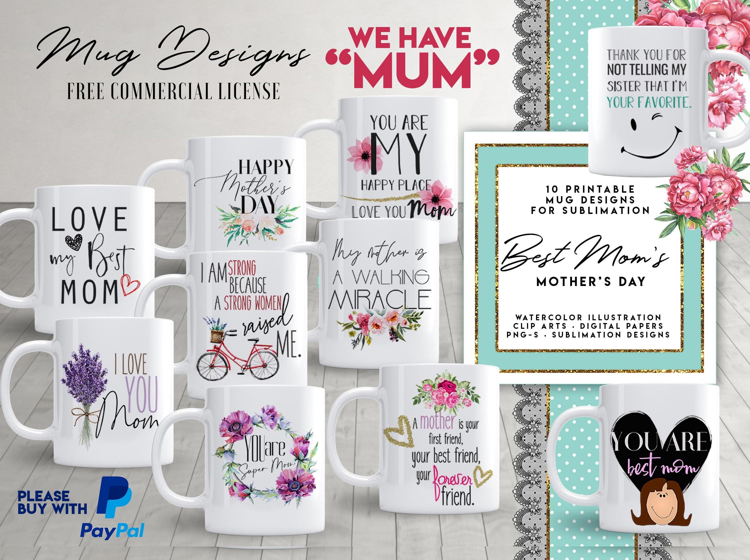 10 Mothers Day Mug Template Designs For Sublimation Printing Happy Mot