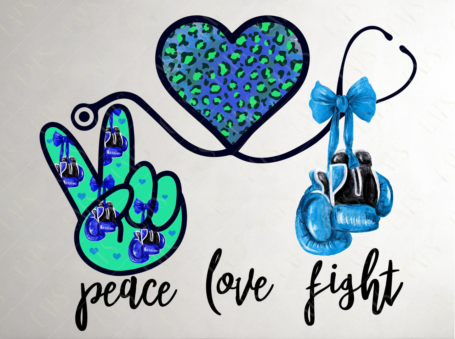 Nurse Doctor Stetoscope Sublimation Design for Sublimation Printing Peace Love Fight Blue Nurse Sublimation template Nurse Sublimation