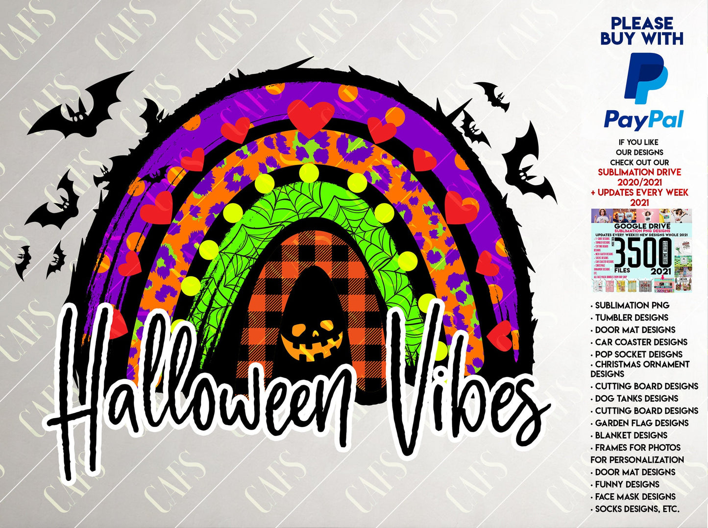 Halloween Vibes Rainbow PNG Halloween vibes sublimation design Halloween Rainbow Digital Download Sublimation Halloween vibes Png Rainbow