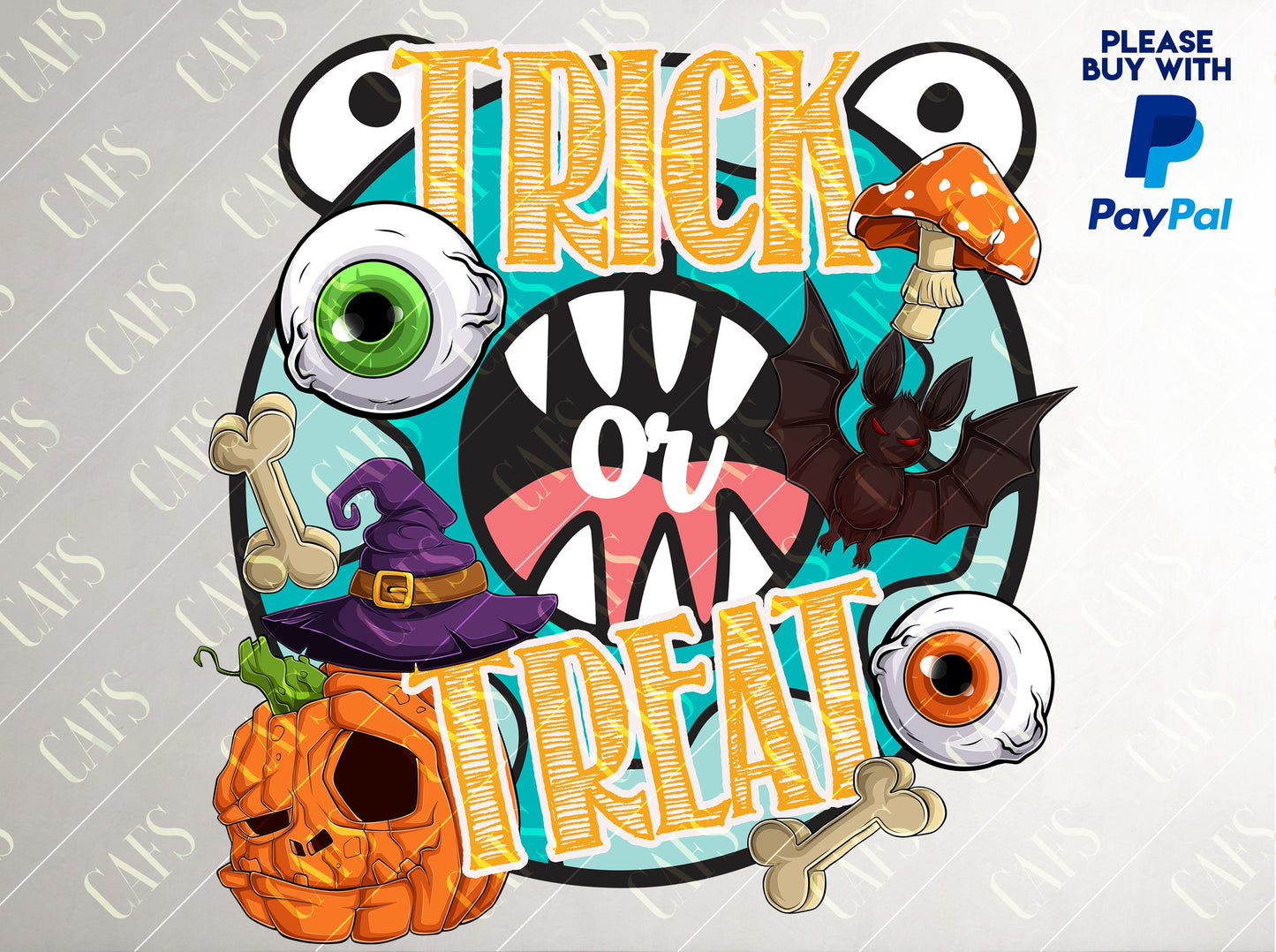 Halloween Png TRICK OR TREAT sublimation design Halloween Digital Download Sublimation Design Png Digital Download