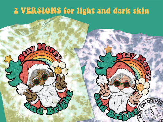 Groovy Santa Png and Black Groovy Santa Png Sublimation Design Digital download Dtf Design Dtg Design Christmas Png