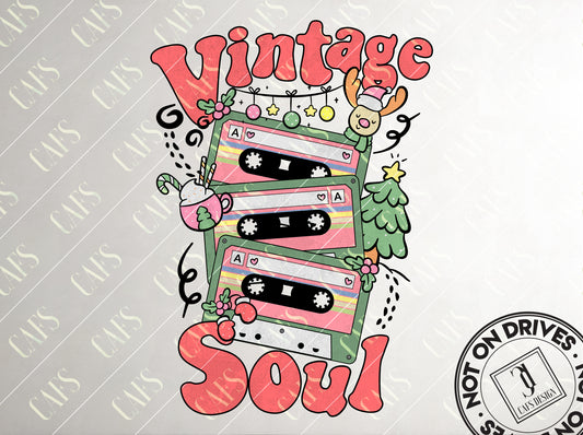 Christmas PNG Vintage Soul Cassette Tapes Christmas Sublimation Design