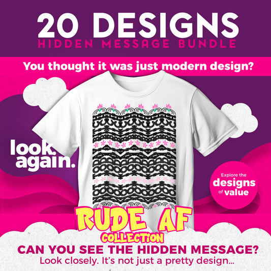 20 Designs Bundle Hidden Message Geometric T-Shirt | Hidden Message PNG SVG for Sublimation & Cricut T-shirt Digital Download