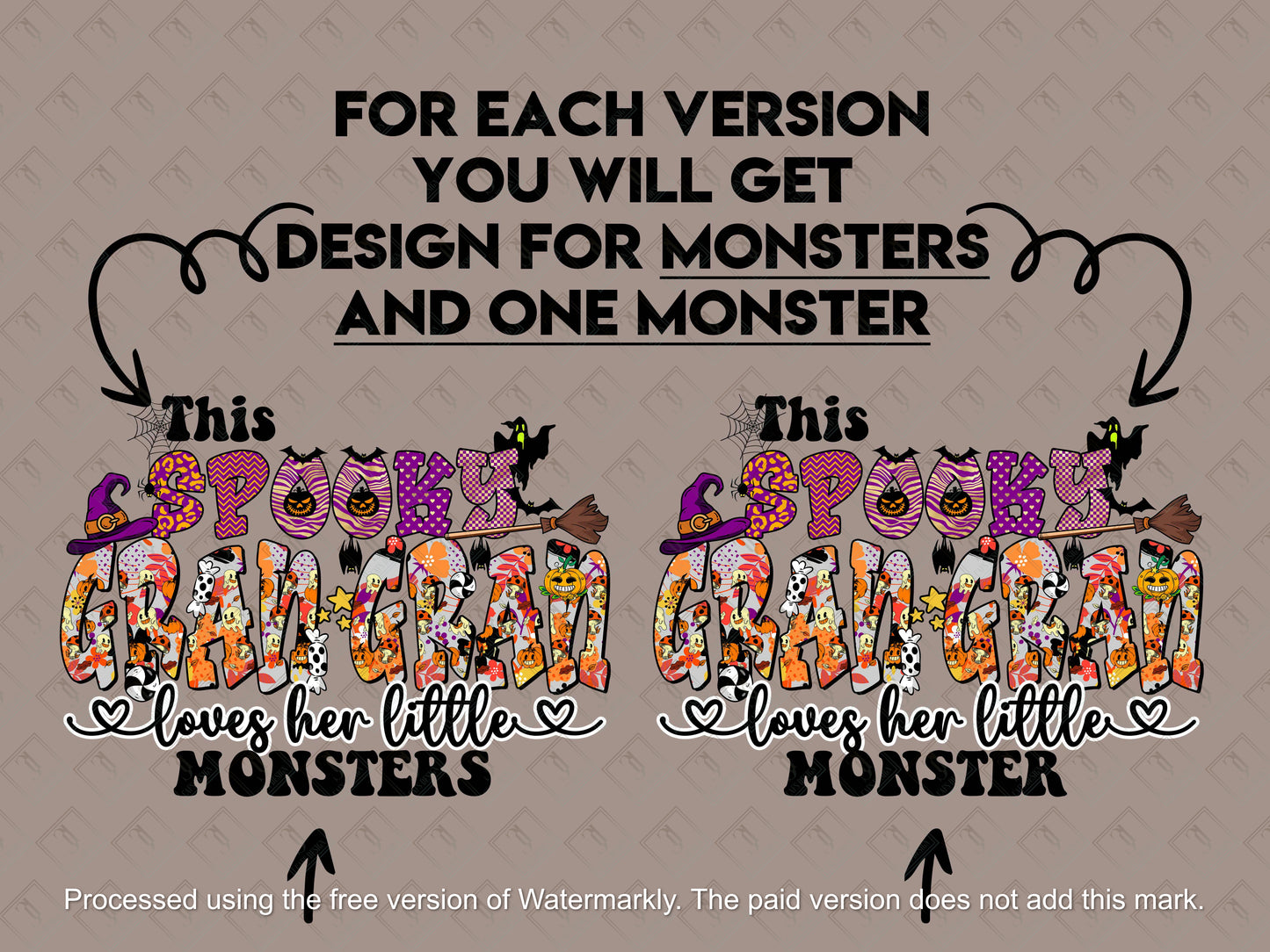 Halloween Png Designs with Sleeve Designs and Pocket Designs for Hoodies This Mama loves her Monsters png