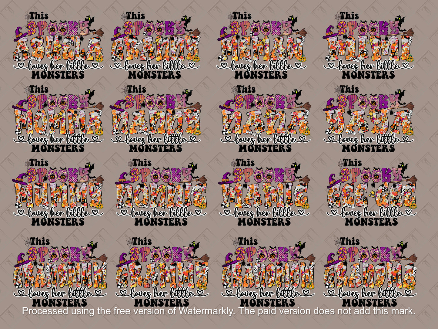 Halloween Png Designs with Sleeve Designs and Pocket Designs for Hoodies This Mama loves her Monsters png