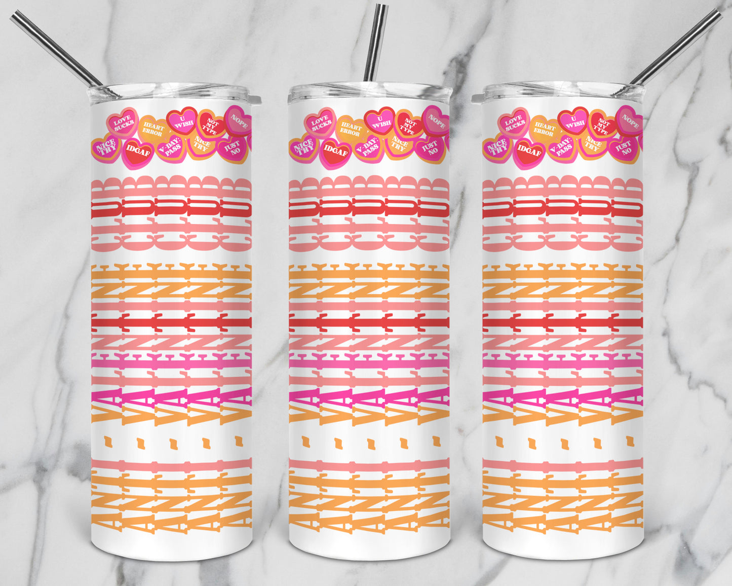 10 Designs Anti Valentine's Day Sarcastic Bundle Hidden Message Geometric 20 oz Tumbler | Hidden Message Sarcastic Valentine SVG for Sublimation & Cricut