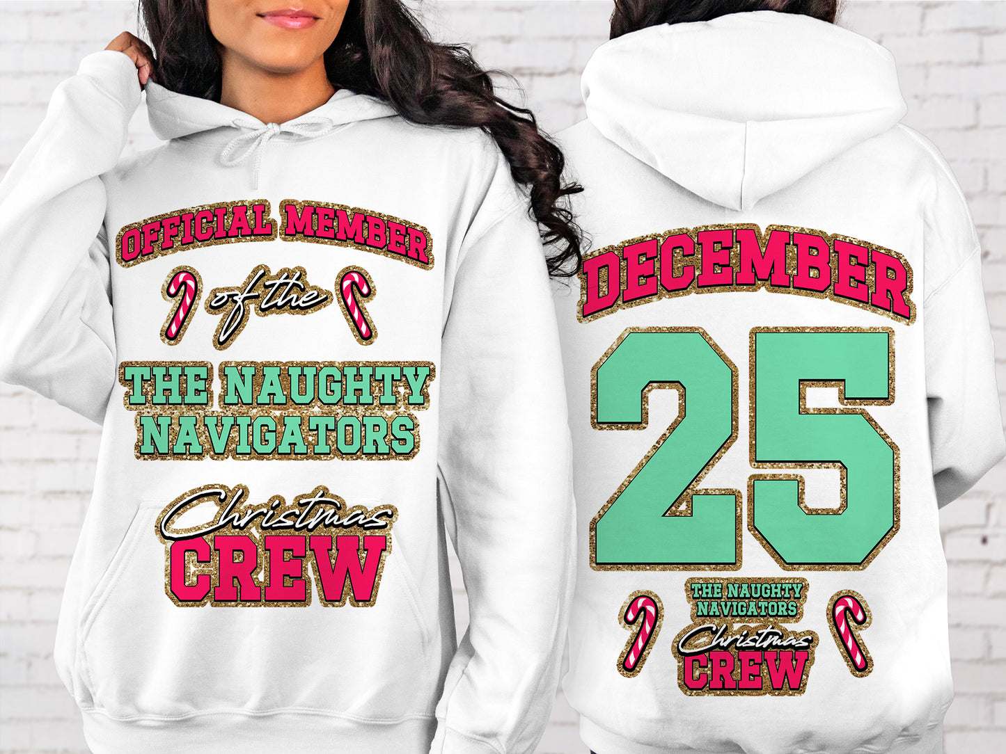 Funny Christmas T-Shirt PNG | Christmas Crew PNG The Naughty Navigators | Instant Download Holiday Designs for Sublimation & Crafts