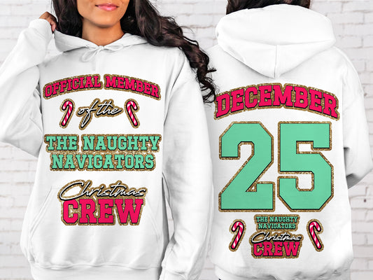 Funny Christmas T-Shirt PNG | Christmas Crew PNG The Naughty Navigators | Instant Download Holiday Designs for Sublimation & Crafts
