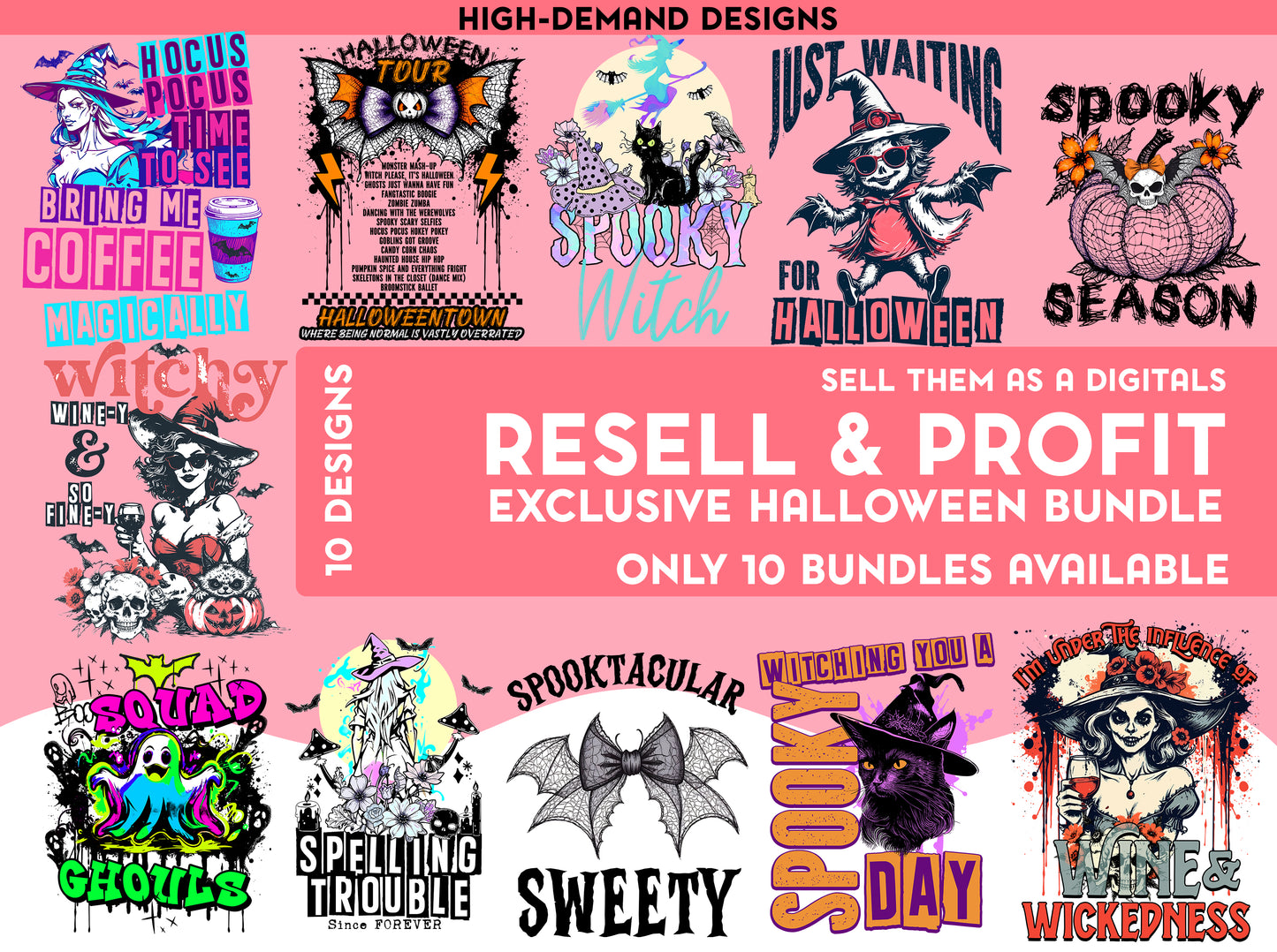 Halloween Exclusive Bundle Digital Designs with full commercial License you can resell as a Digital Files