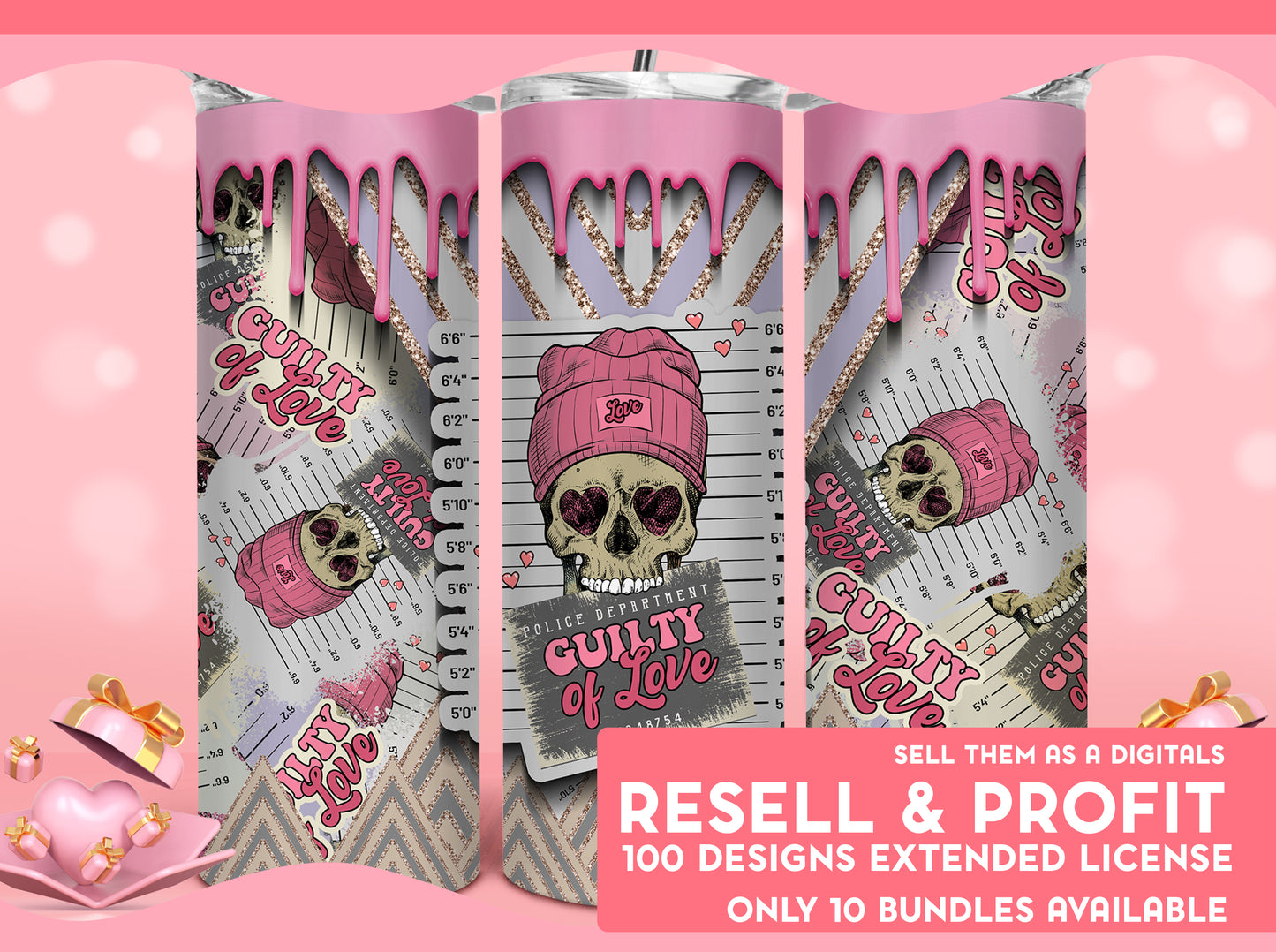 100 designs Exclusive Bundle Tumbler Digital Designs with full commercial License you can resell as a Digital Files