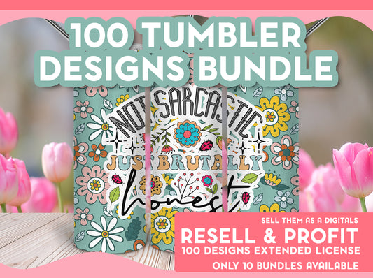 100 designs Exclusive Bundle Tumbler Digital Designs with full commercial License you can resell as a Digital Files