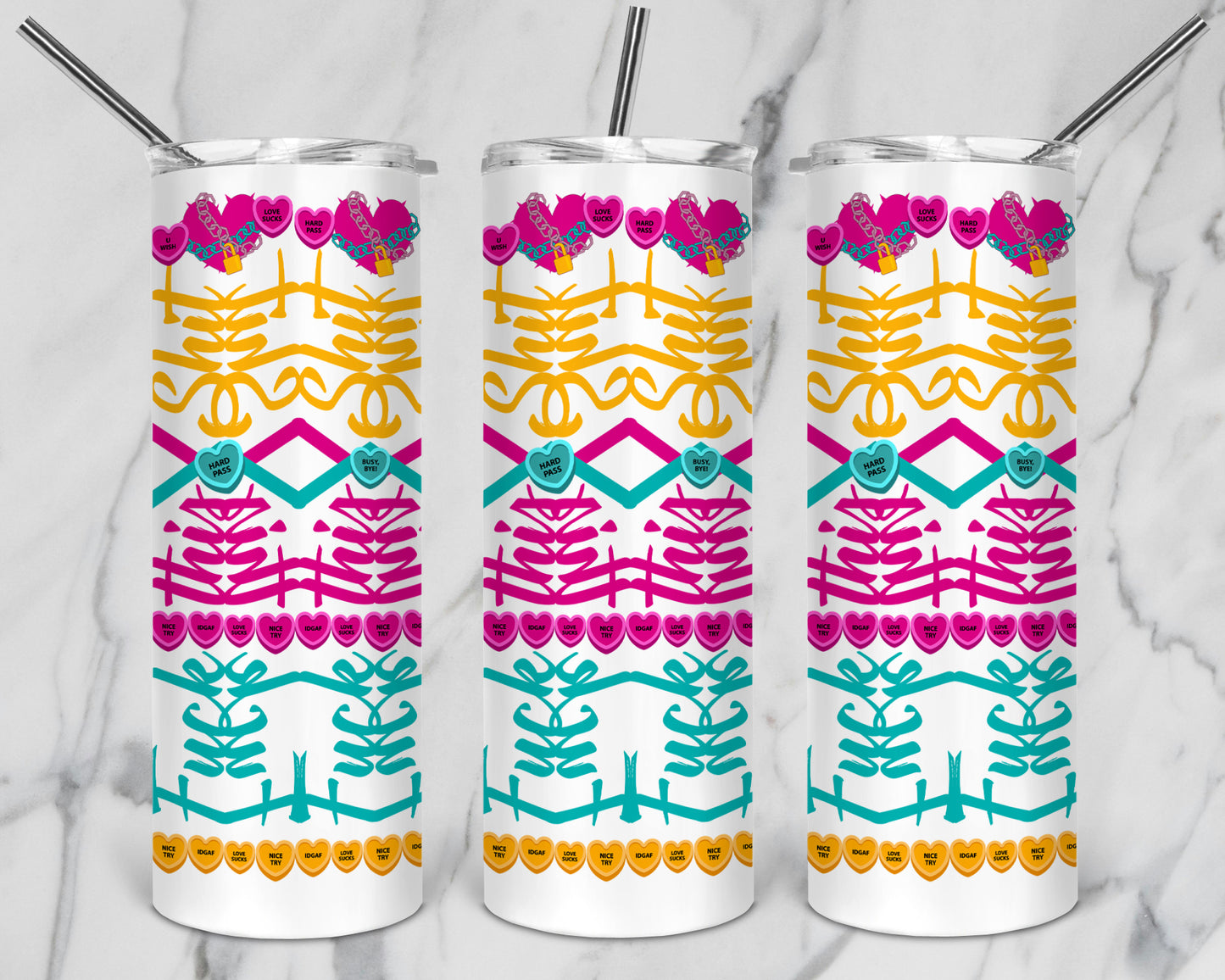 10 Designs Anti Valentine's Day Sarcastic Bundle Hidden Message Geometric 20 oz Tumbler | Hidden Message Sarcastic Valentine SVG for Sublimation & Cricut