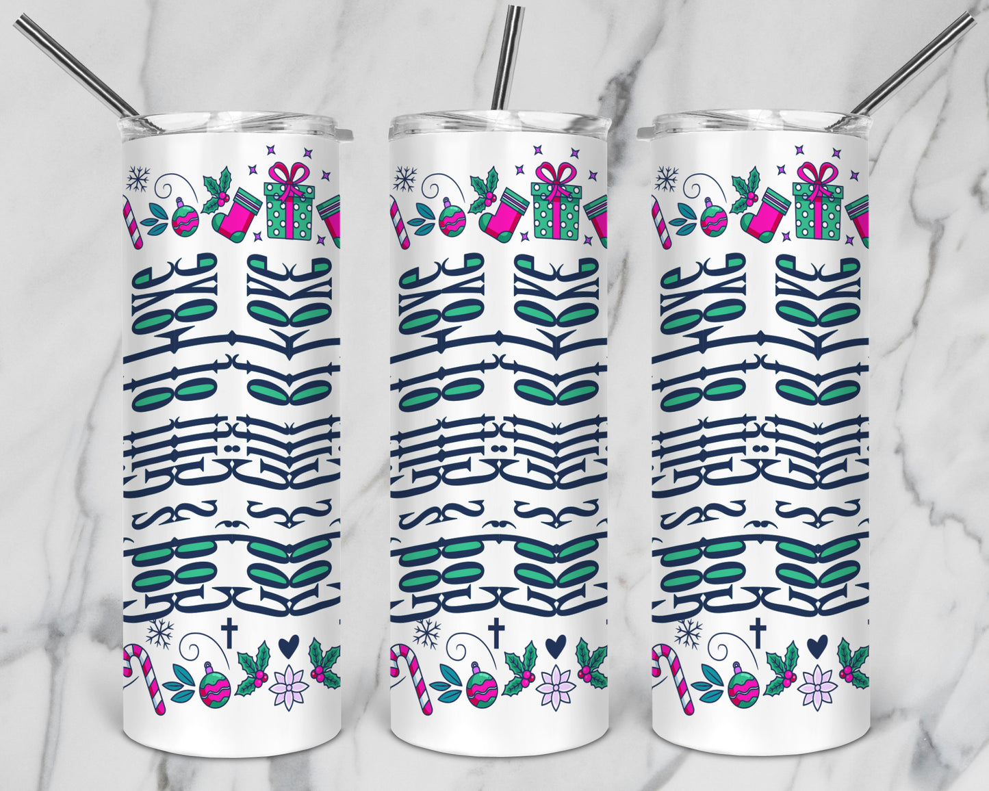 10 Designs Religious Christmas Bundle Hidden Message Geometric 20 oz Tumbler | Hidden Message Christmas PNG Christmas SVG for Sublimation & Cricut