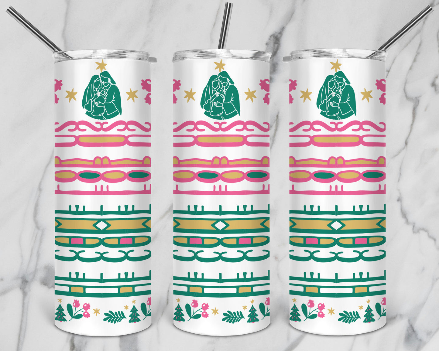 10 Designs Religious Christmas Bundle Hidden Message Geometric 20 oz Tumbler | Hidden Message Christmas PNG Christmas SVG for Sublimation & Cricut