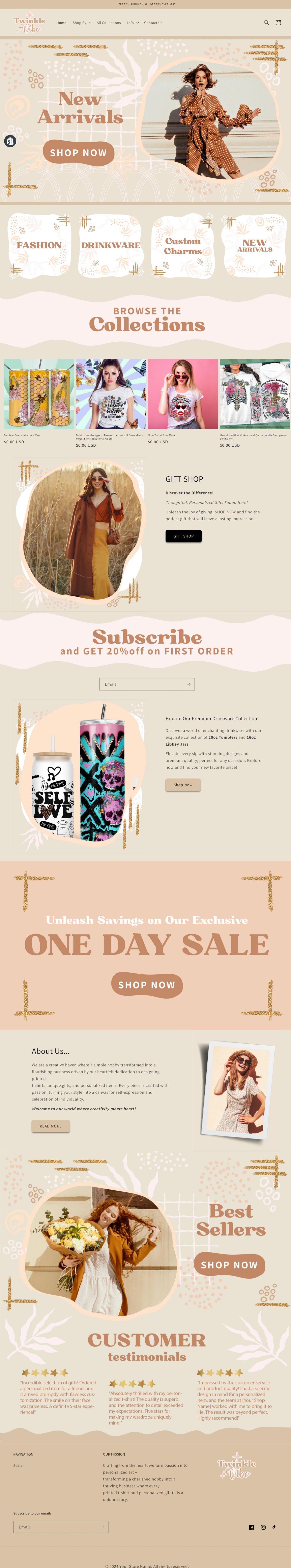 Shopify Store Design + Setup Abstract Boho Store + LOGO