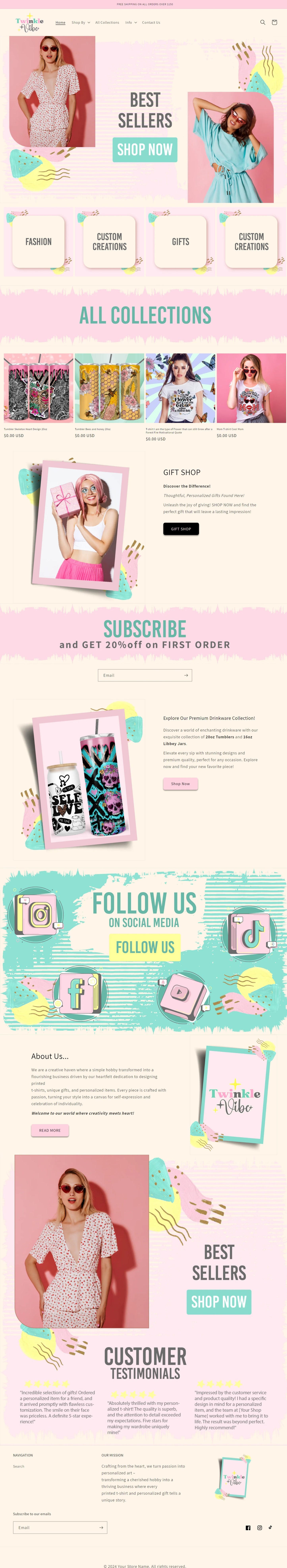 Shopify Store Design + Setup Watercolor Pastel Minimal 2nd INSTALLMENT