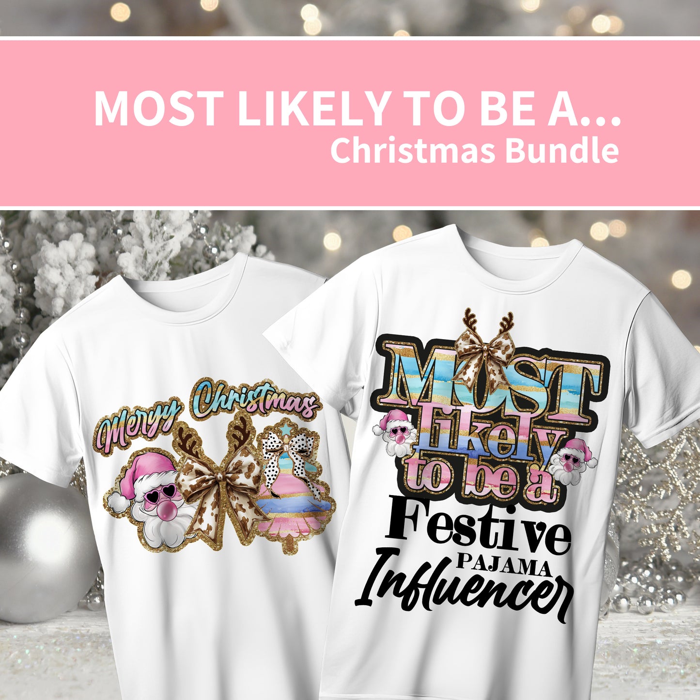 Funny Christmas T-Shirt PNG | Christmas PNG Most likely to be a ... 10 Designs Christmas Bundle  PNG | Instant Download Holiday Designs for Sublimation & Crafts