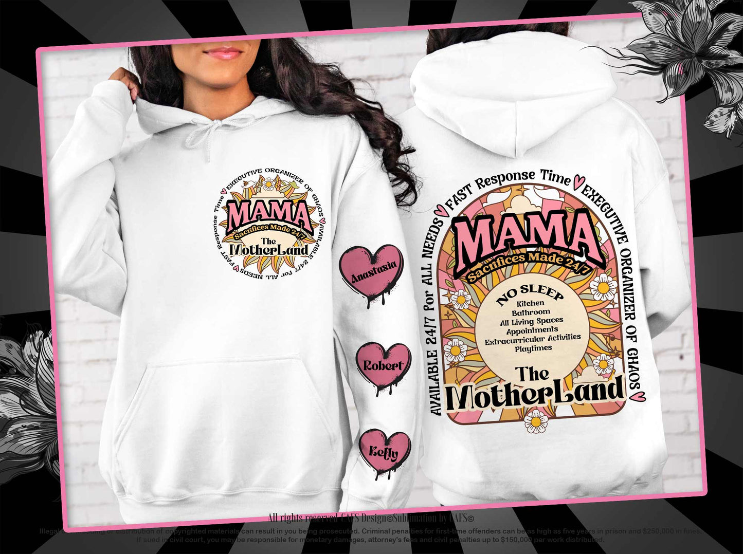 Mother's Day ROCK Mom and Motherland Exclusive Limited Edition Png Sublimation Digital Designs Dtg and Dtf Designs