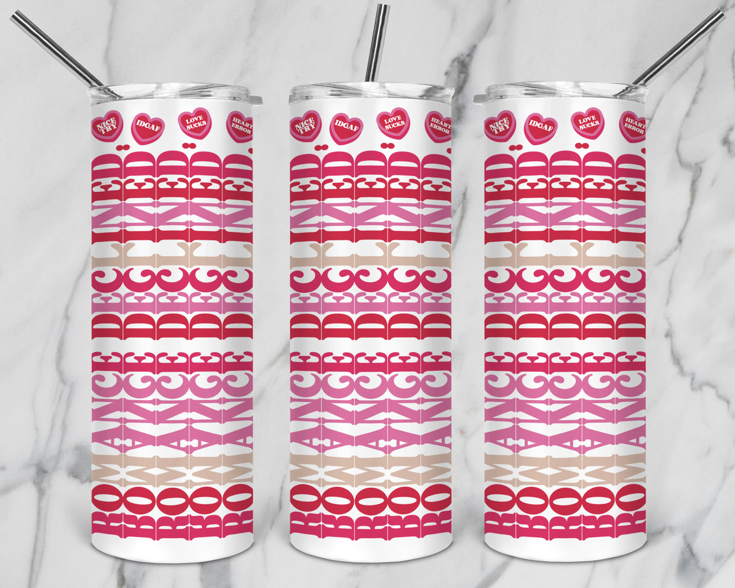 10 Designs Anti Valentine's Day Sarcastic Bundle Hidden Message Geometric 20 oz Tumbler | Hidden Message Sarcastic Valentine SVG for Sublimation & Cricut