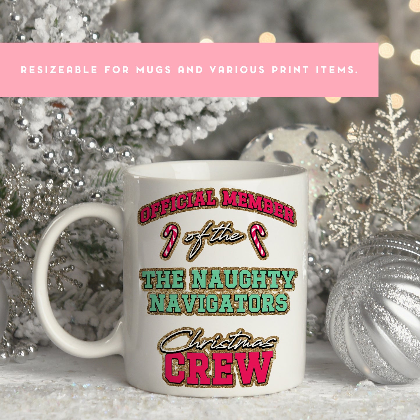 Funny Christmas T-Shirt PNG | Christmas Crew PNG The Naughty Navigators | Instant Download Holiday Designs for Sublimation & Crafts