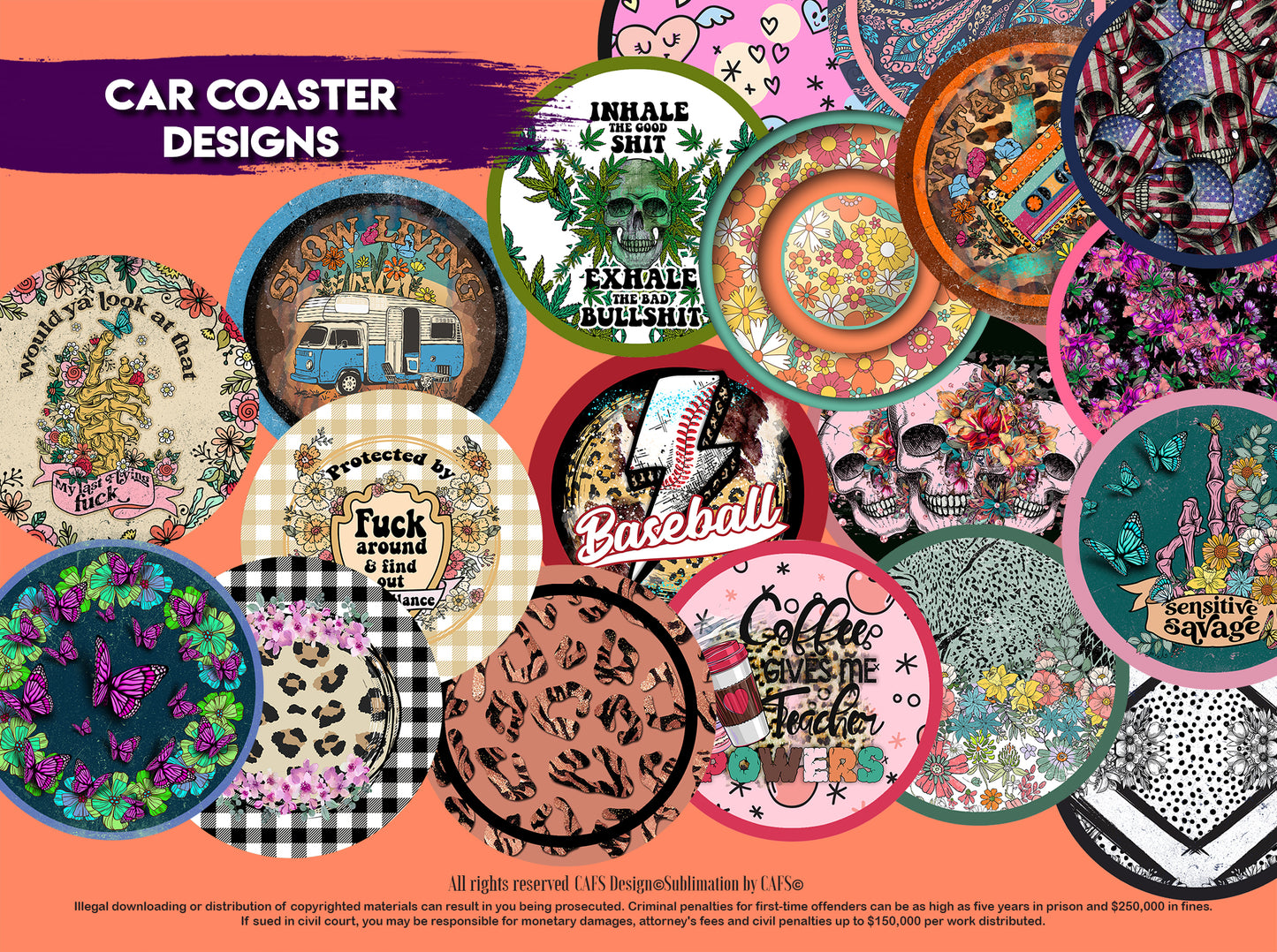 Car coaster Sublimation Designs Car Coaster Png