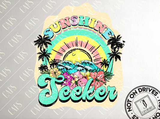 Summer Png Design Sunshine Seeker Sublimation Design Retro Summer Design Dtg Design Dtf Design