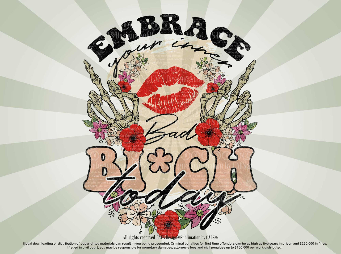 Embrace your inner Bitch PNG Sublimation Design Bitch Dtg and Dtf Digital Design