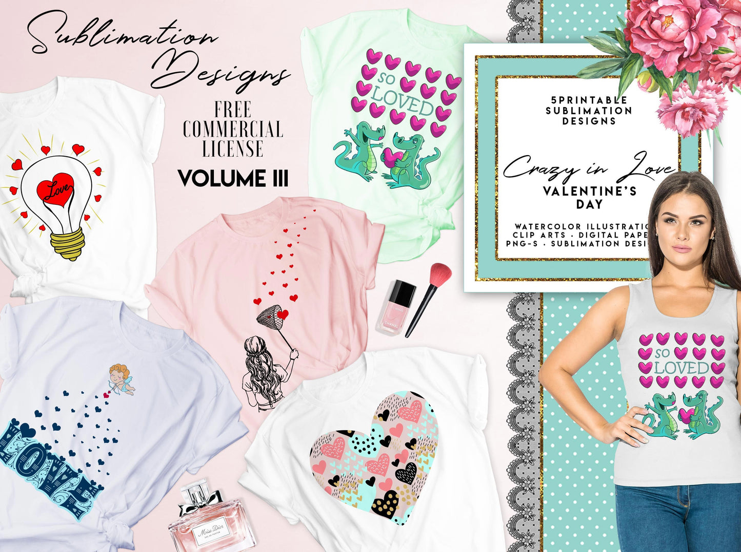 5 Valentines Day T Shirt Template Designs for Sublimation Printing Cute Valentine Shirt VOLUME III Valentines TShirt Valentines Mug Sublime