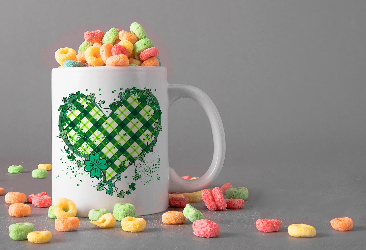 St. Patricks Day - SHAMROCK HEART - Sublimation Digital Design PNG Design Download, Sublimation Template T shirt, Mug Digital Template