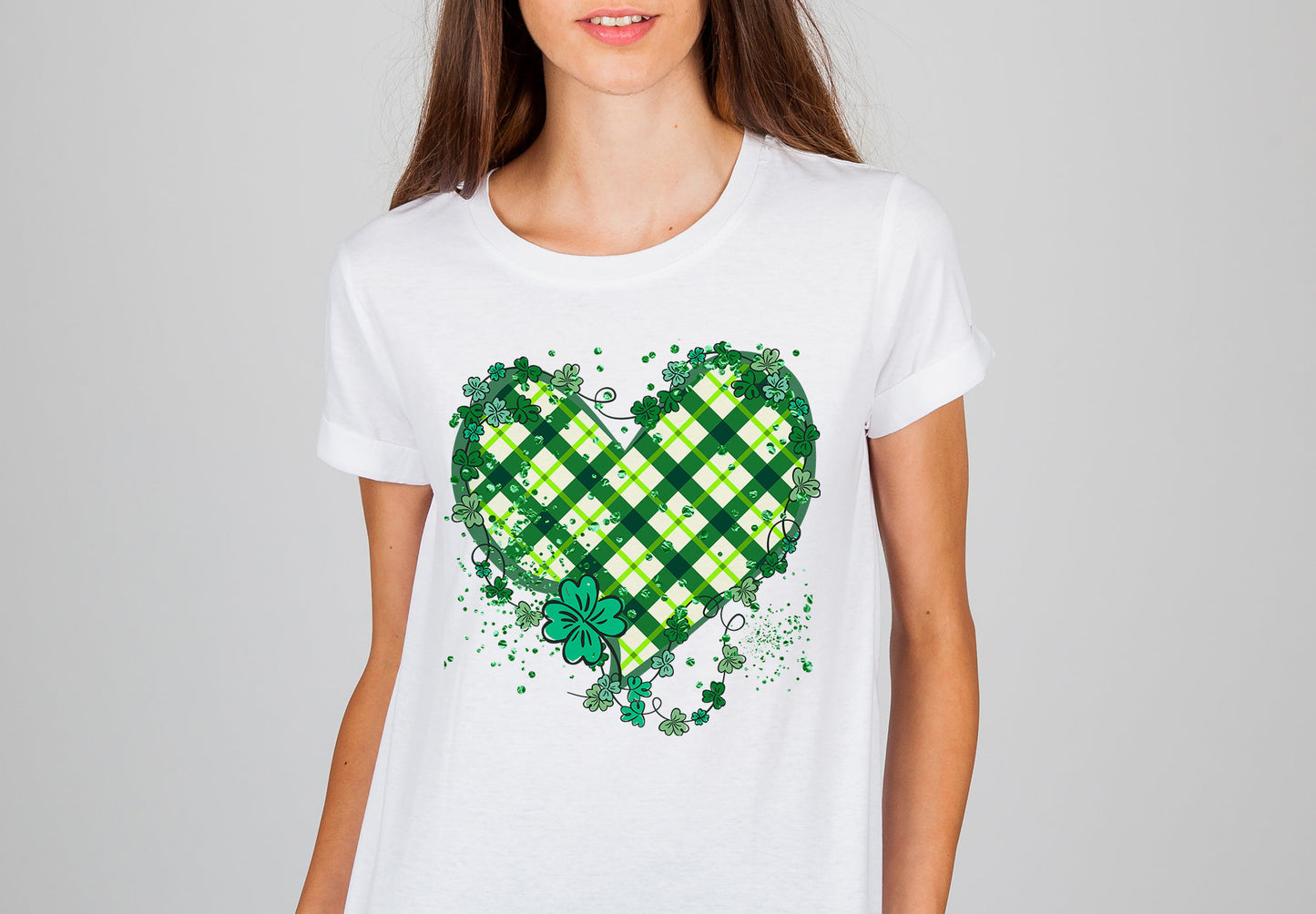 St. Patricks Day - SHAMROCK HEART - Sublimation Digital Design PNG Design Download, Sublimation Template T shirt, Mug Digital Template