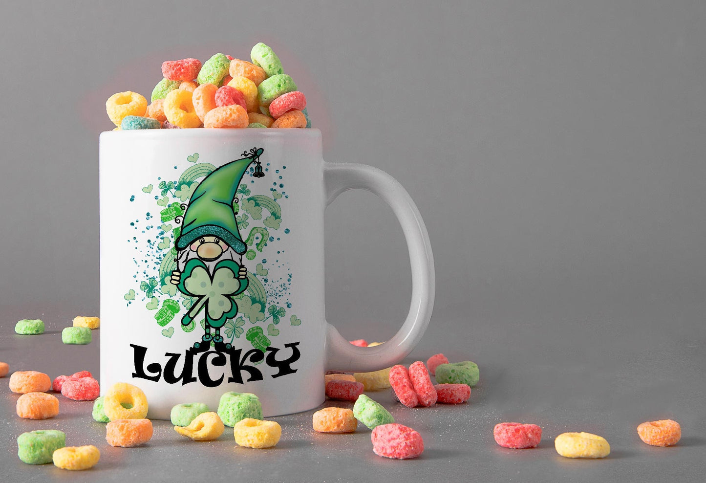 St. Patricks Day - GNOME LUCKY Shamrock - Sublimation Digital Design PNG Design Download, Sublimation Template T shirt, Mug Template Gnome