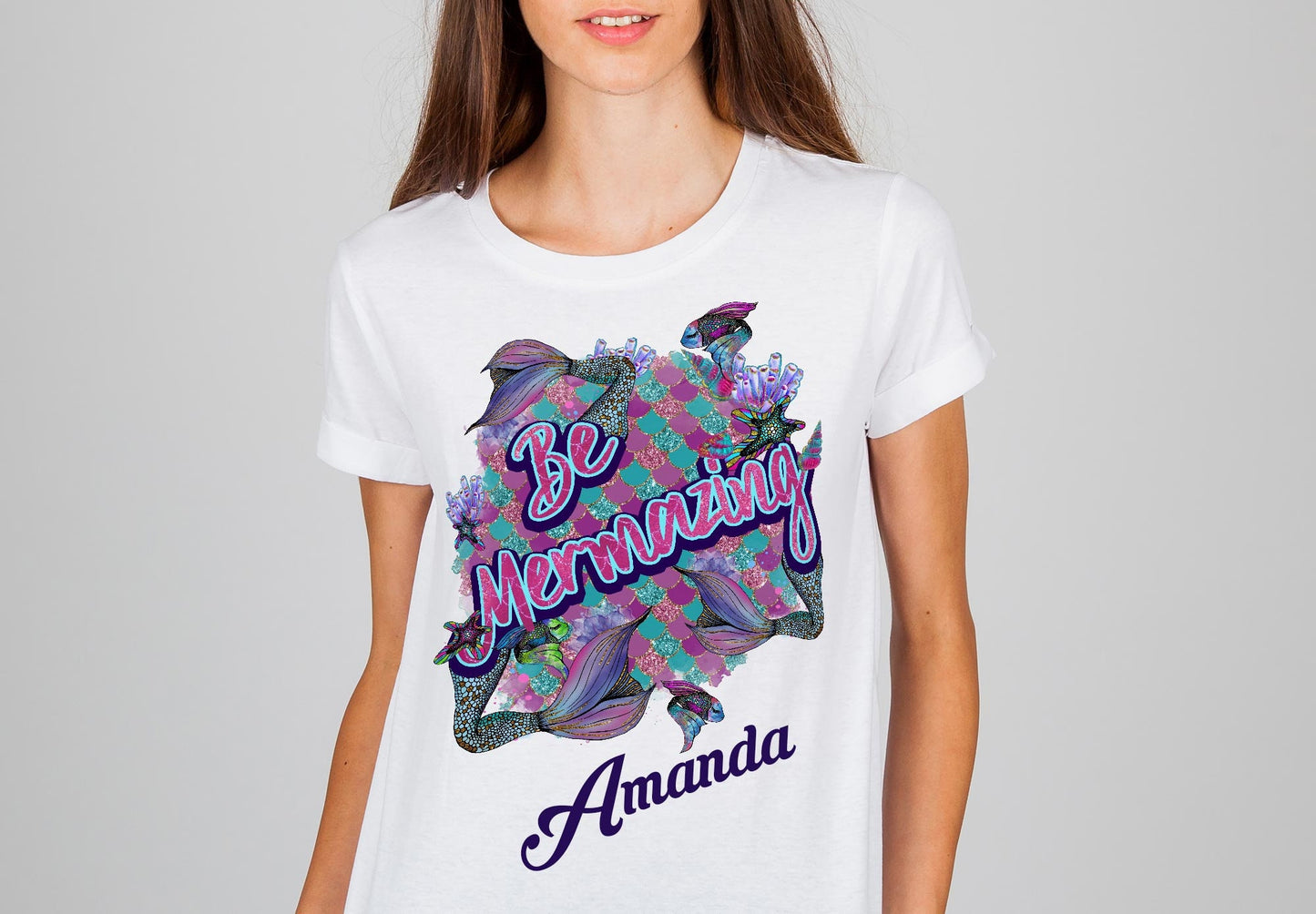 MERMAID Sublimation Digital Design - Be Mermazing - Png Sublimation Download, Tshirt, Template Illustration Mermaid Sublimation Digital PNG