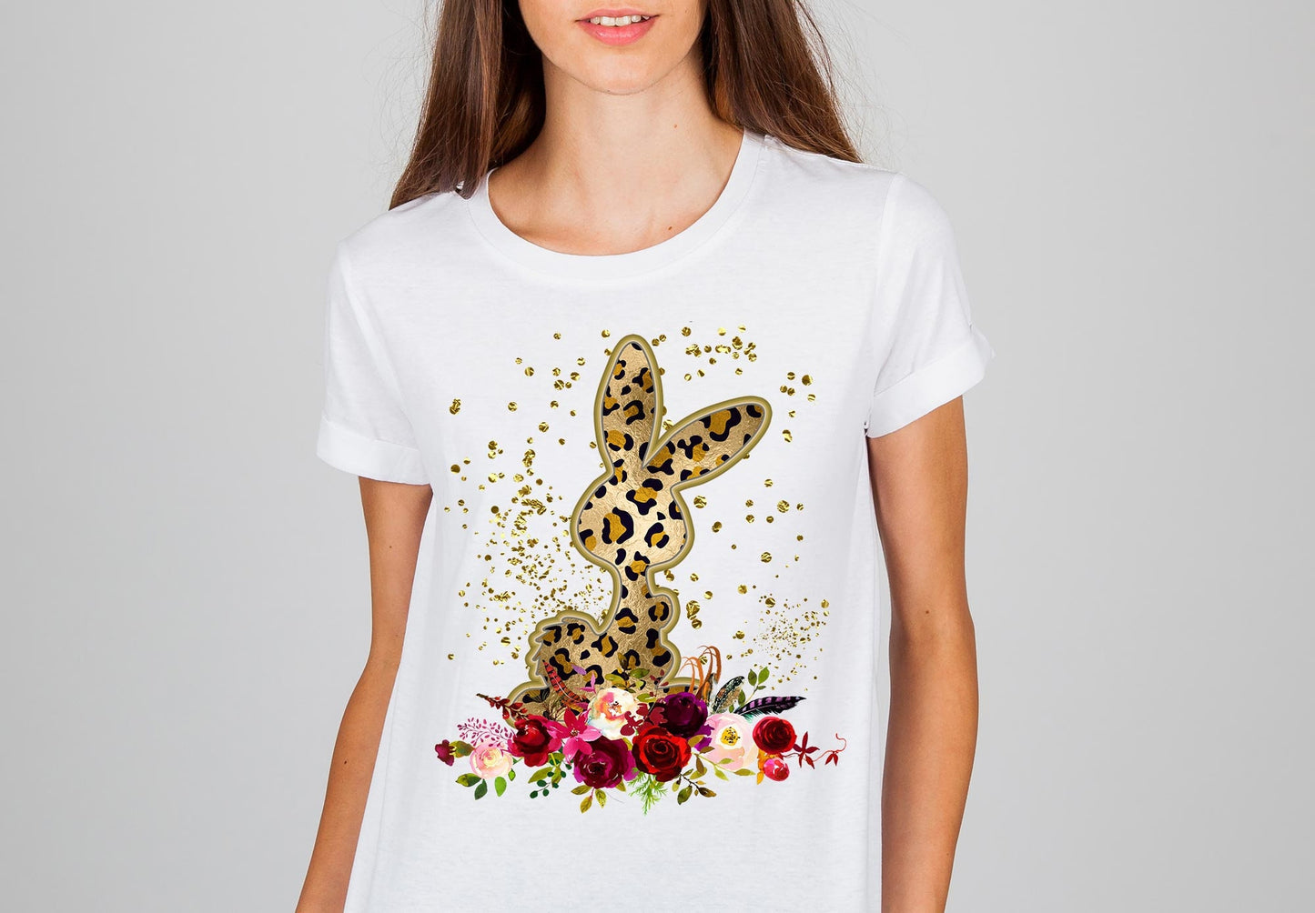 EASTER Bunny Sublimation Design for Sublimation Printing - GOLDEN Leopard BUNNY -  Easter Sublimation template design Easter  Sublimation