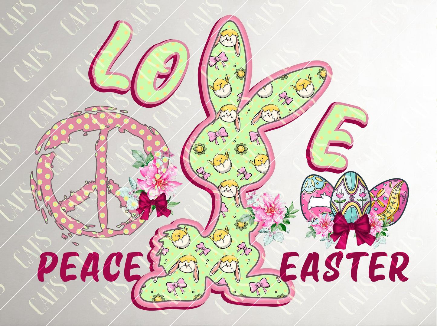 Easter Bunny Sublimation Design for Sublimation Printing - PEACE LOVE EASTER Bunny -  Easter Sublimation template design Easter  Sublimation