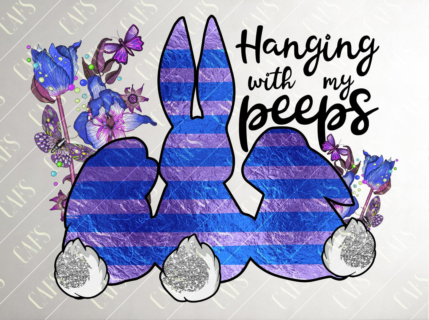 EASTER Bunny Sublimation Design for Sublimation Printing- Bunnies Hanging With My Peeps -Easter Sublimation design BUNNIES Peeps Sublimation