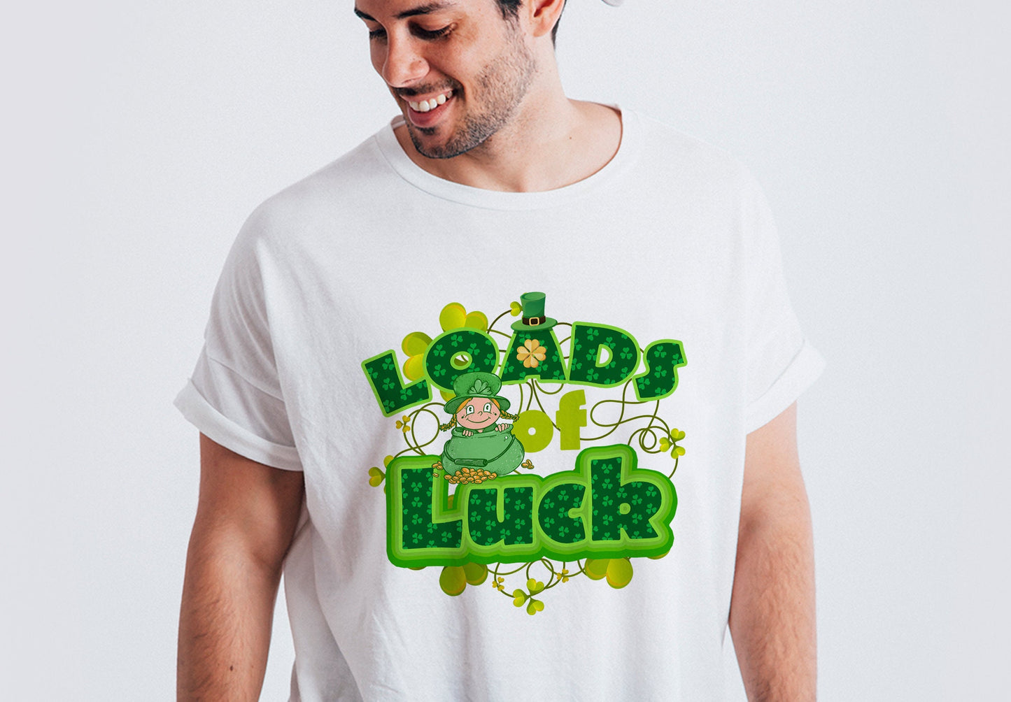 St. Patricks Day - Loads of LUCK - Sublimation Digital Design PNG Design Download, Sublimation Template T shirt, Mug Digital Template