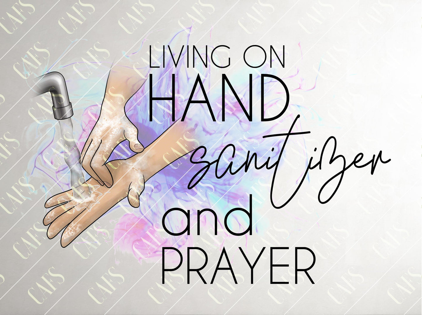 Sublimation Design Hand Sanitizer and Prayer