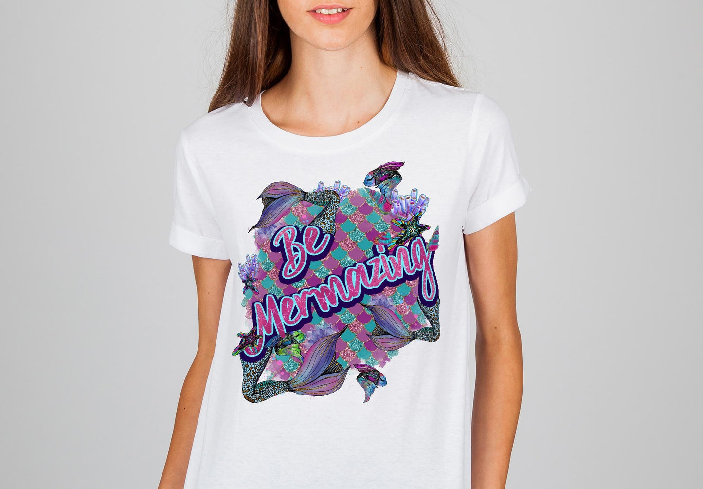 MERMAID Sublimation Digital Design - Be Mermazing - Png Sublimation Download, Tshirt, Template Illustration Mermaid Sublimation Digital PNG