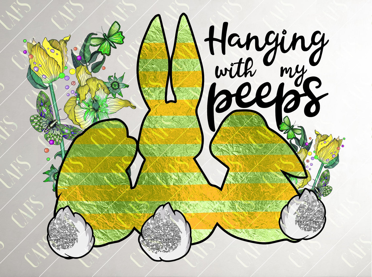 EASTER Bunny Sublimation Design for Sublimation Printing- Bunnies Hanging With My Peeps -Easter Sublimation design BUNNIES Peeps Sublimation