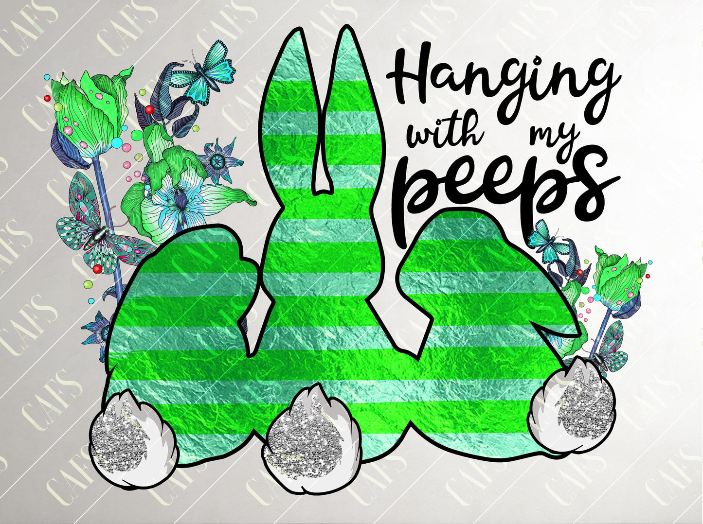 EASTER Bunny Sublimation Design for Sublimation Printing- Bunnies Hanging With My Peeps -Easter Sublimation design BUNNIES Peeps Sublimation