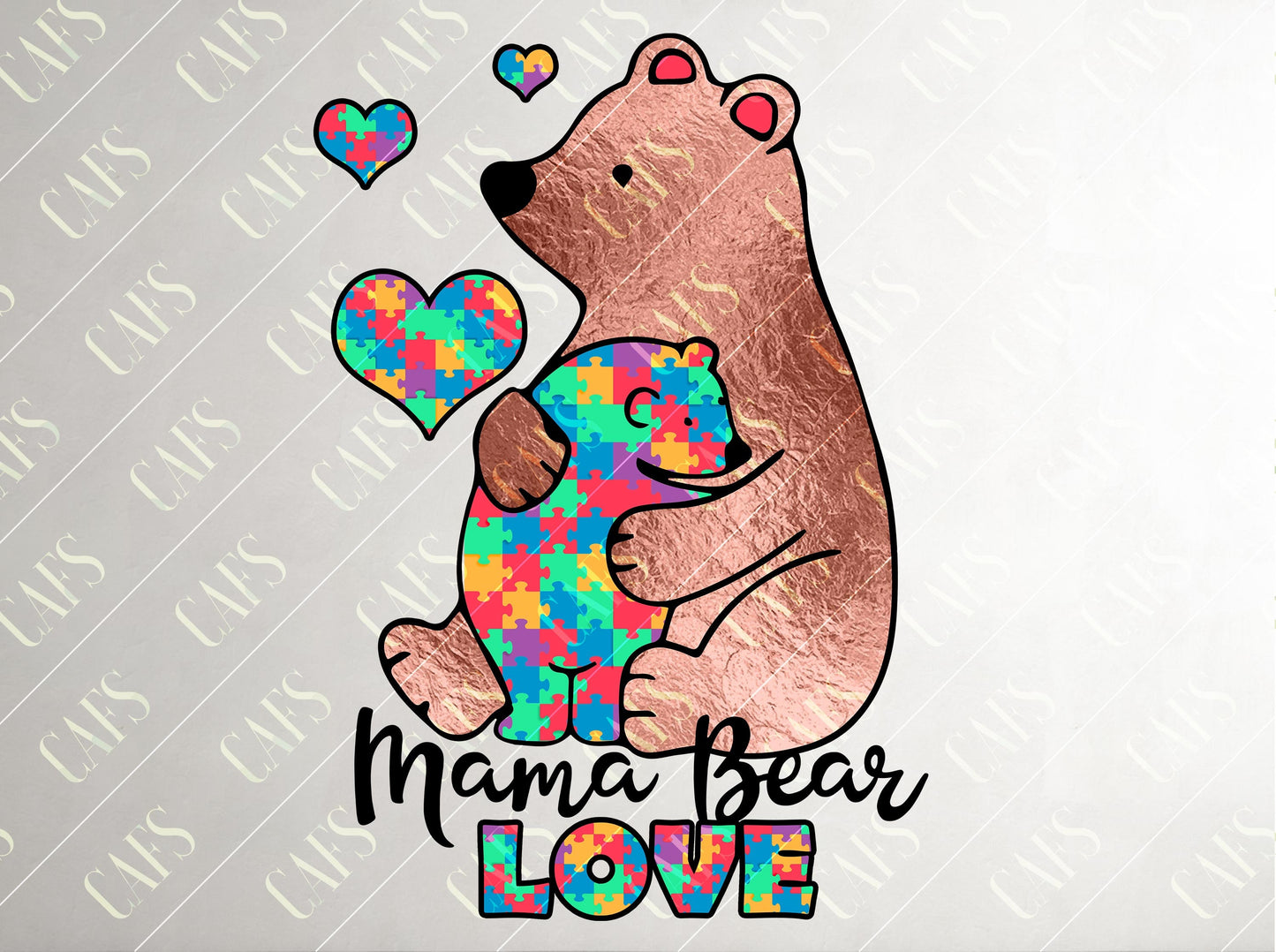 Mama Bear Autism Png File for Sublimation